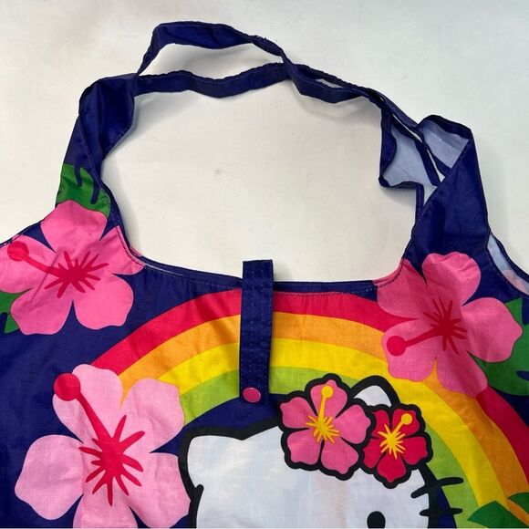 Hello Kitty HAWAII Exclusive Foldable Totes: Aloha License Floral Rainbow - Picture 2 of 5